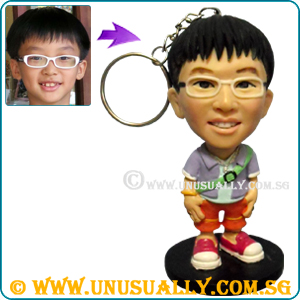 Custom 3D Key Ring Casual Attire With Bag Mini Figurine